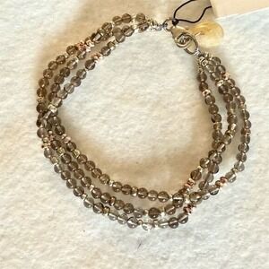 Peyote‎ Bird Free Spirit Multi-Strand Beaded Bracelet Silver Artisan Boho Earthy